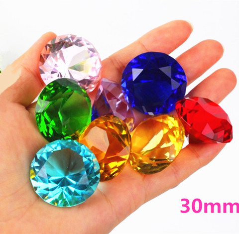 30mm Crystal glass Diamond Home Decor  ornaments FengShui Ornaments Decorative Ball For wedding miniatures Accessories Gifts ► Photo 1/6