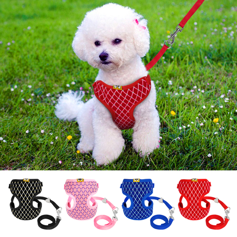 Cat Dog Harness and Leash Set Pet Puppy Mesh Vest Harness Breathable For Small  Dogs Chihuahua Yorkies Poodle ► Photo 1/6