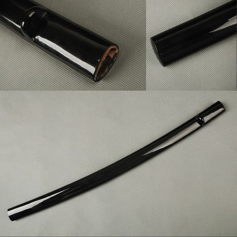 Excellent Sword Fitting Black Glossy Lacquered Scabbard Wooden Saya Sheath Scabbard for Samurai Sword Japanese Katana SYQ4 ► Photo 1/5