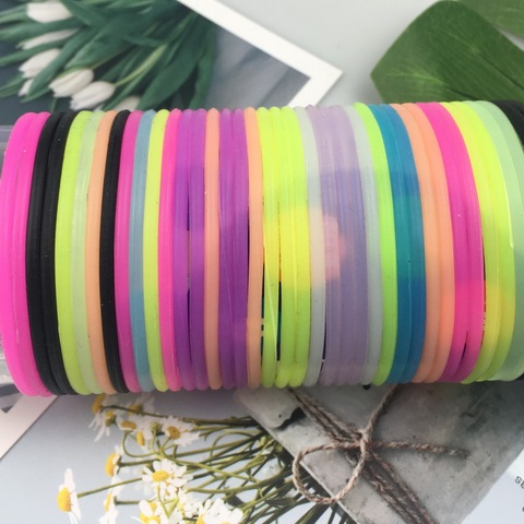 10pcs Women's Fashion Candy Color Rubber Hair Bands Elastic Hair Ties Silicone Hairband Scrunchies Bracelet Girls Accessories ► Photo 1/6