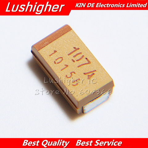 10PCS Case C 10V 100UF 107A 107 SMD 6032 Tantalum Capacitor ► Photo 1/1