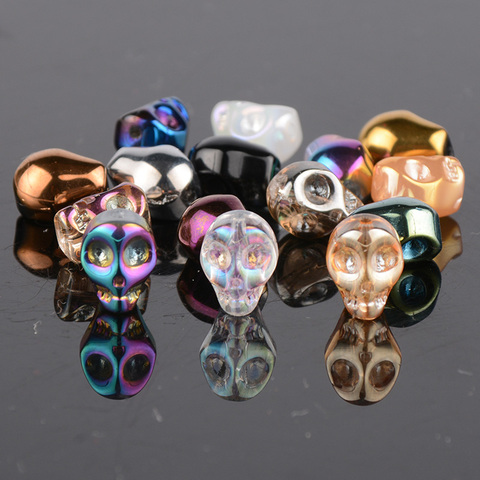 AODUOLA 50pcs/pack Skull Crystal Glass Loose Spacer Beads 10x8mm ► Photo 1/6