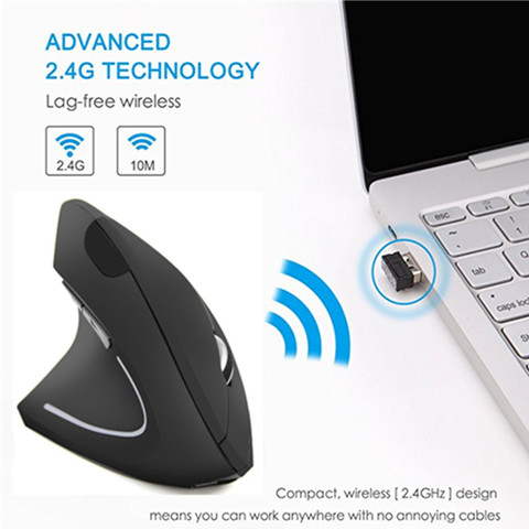 Wireless Mouse Left Hand Rechargeable Ergonomic Vertical Mice 1600 DPI Optical Gaming Mause With Mouse Pad For Gamer PC Laptop ► Photo 1/1