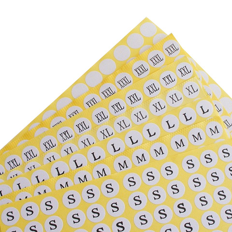 Wholesale stock paper self-adhesive size labels for clothing Garment Shoes Size Sticker tags sticker size label XS/S/M/L/XL size ► Photo 1/6