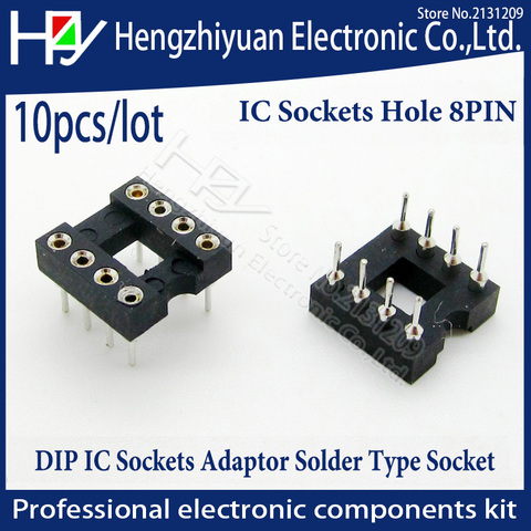Hzy 8pin Sockets  Connectors 2.54mm , 7.62 mm Row Spacing 2.54 mm Pitch Through Hole Dip IC Socket,Pitch Through Hole Dip Socket ► Photo 1/1