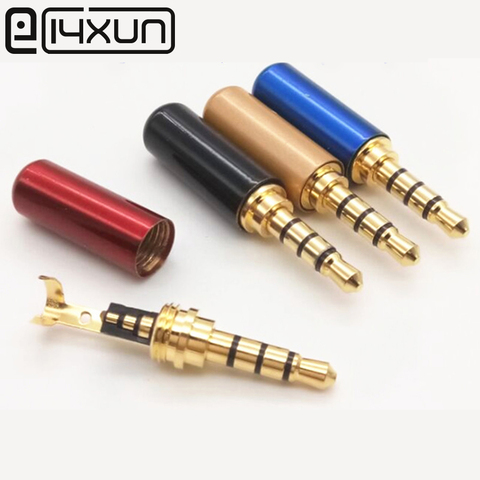 2pcs Copper 3/4 Pole 3.5mm Plug Male Headphone Jack with Clip 3.5 mm Stereo Audio Connector for 4mm Cable Adapter ► Photo 1/6