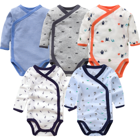 Smiling Babe 5Pcs/Lot Long Sleeves Baby Romper Soft Cotton Fashion Baby Clothes Cartoon Printed Newborn Baby Boys Girls Clothes ► Photo 1/6
