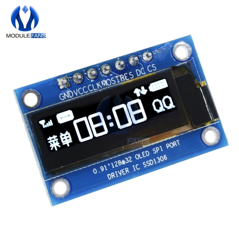 0.91 Inch SPI 128x32 White OLED LCD Display DIY Module SSD1306 Driver IC DC 3.3V-5V For Arduino PIC 0.91'' ► Photo 1/6