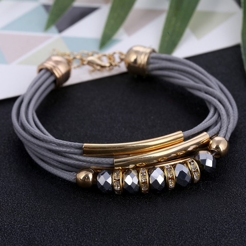 MINHIN Fashion Multilayers Charm Bracelets Gold Risers Design Handmade Bracelet Women Friendship Wrist Bracelets Gift ► Photo 1/6