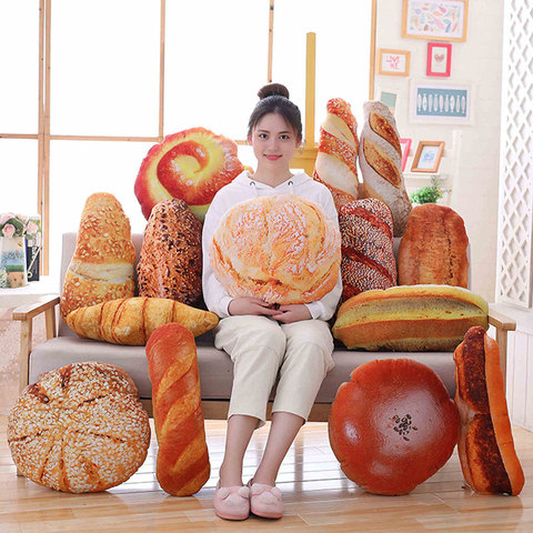 Creative Simulational Plush Bread Burger Shape Pillow Funny Food Nap Pillow And Cushion Kids Toy Birthday Gift 50cm/55cm ► Photo 1/6