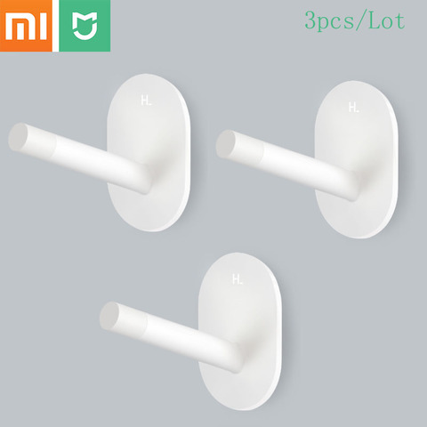 xiaomi Mihome 3pcs/set Multi-function hooks Strong Bathroom bedroom Kitchen Mop Wall Hooks 3kg max load up Imported 3M Glue ► Photo 1/6