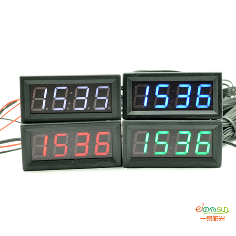 3 in 1 Car Digital Auto Thermometer Voltmeter Clock Volt Temperature Monitor 12V24V Outdoor Indoor LED red color ► Photo 1/5