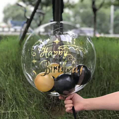 1Pcs Gold Black Balloon Sticker Birthday Party Event Decor 10/18