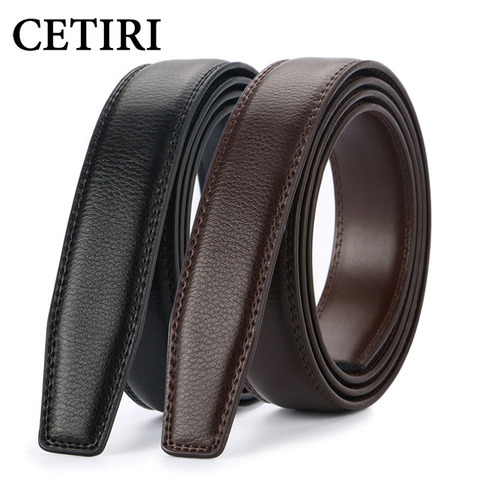 CETIRI 3.1cm No Buckle Designer Mens Belts Body Cowskin Genuine Leather High Quality Men Automatic Belt Body Kemer Black Brown ► Photo 1/6