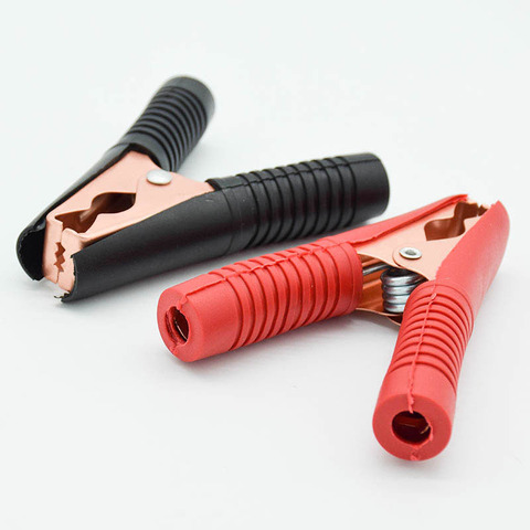 2pcs Car Alligator Clips Battery Clamps Crocodile Clip 100A Red+Black 90mm *75mm jacket electric bottle clamp power test clip ► Photo 1/5