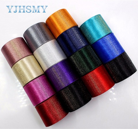 YJHSMY  1712282 38 mm 10 yards Gold wire double-sided solid color ribbon Printing ribbon wedding accessories DIY material ► Photo 1/6