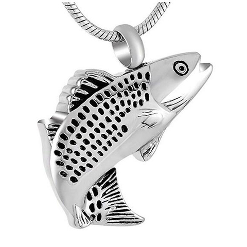 Cremation Jewelry Fish Pendant Memorial Urn Necklace for Ashes+Fill kit +20 Inch Chain ► Photo 1/6