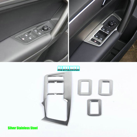 Chrome Car-styling for Volkswagen VW Tiguan 2 Mk2 2017 2022 Glass Switch Cover Door Window Button Decoration Panel  ► Photo 1/1