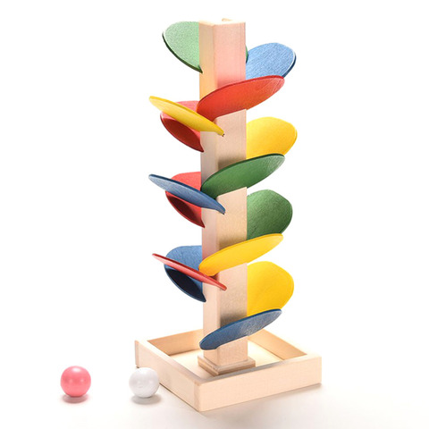 Colorful Tree Marble Ball Run Track Building Blocks Kids Wood Game Toys Children Learning Educational DIY Wooden Toys Gifts ► Photo 1/6