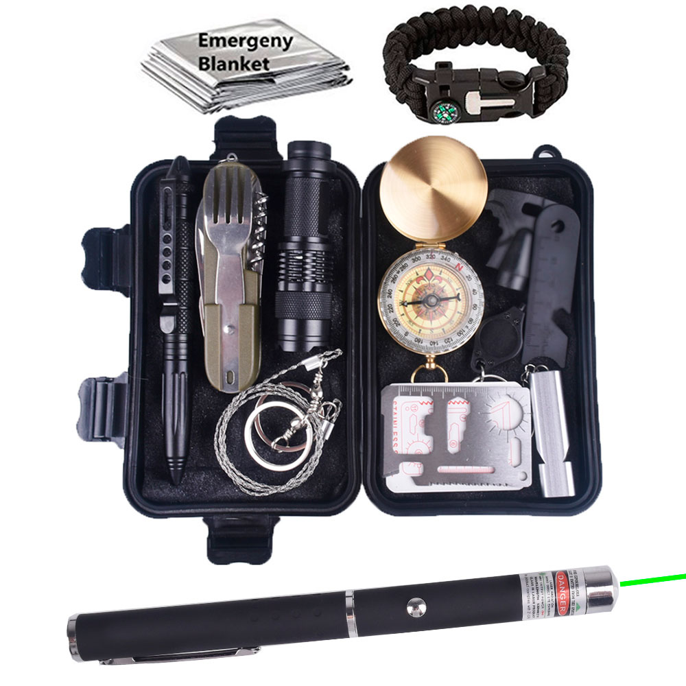 13in1 Survival Kit Außen Notfall Set Outdoor Camping Abenteuer Tool Camping 