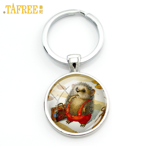 TAFREE Hedgehog keychain men women pendant for key Handmade Fashion key chain metal jewelry key holder H242 ► Photo 1/5