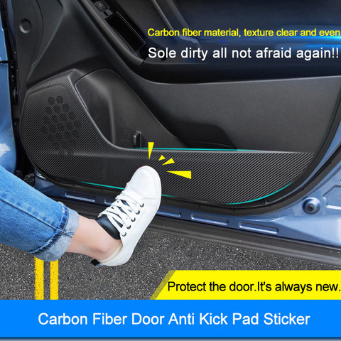 QHCP Carbon Fiber Car Door Side Anti-kick Sticker Film For Subaru Forester Legacy Outback XV 2014 2015 2016 2017 2022 4Pcs/Set ► Photo 1/1