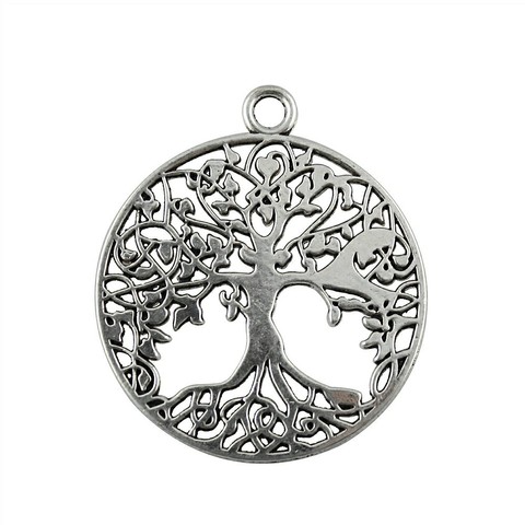 WYSIWYG 4pcs 40x35mm Tree Of Life Charm Pendants For Jewelry Making Antique Silver Tree Of Life Pendants Charm Tree Of Life ► Photo 1/3