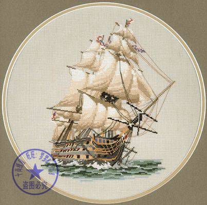 Top Quality lovely counted cross stitch kit ship sailing on the ocean sea against the waves ► Photo 1/1