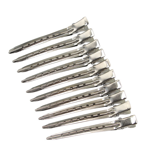 10pcs Hair Care Clips Stainless Steel Hairdressing Sectioning Clips Clamps For Hairdressing Barber Hair Cut Use Styling Tools ► Photo 1/4