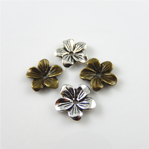 Julie Wang 20PCS Flower Beads Cap Antique Bronze Silver Color Alloy Finding 13*13*2MM Handmade Findings Jewelry Accessory ► Photo 1/6