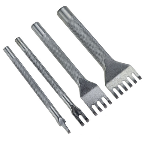 4 piece / batch DIY leather craft tool 3 mm leather punch needle tool 1 + 2 + 4 + 6 belt punch tool ► Photo 1/6