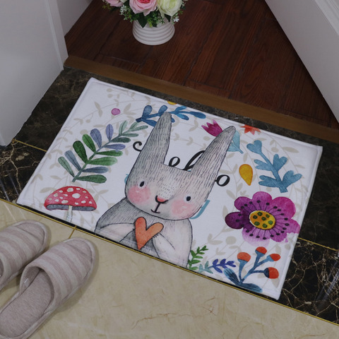 Bathroom Carpet Doorway Floor Antiskid Absorbent Cute Smell Rabbit Printing Bath Mat Kitchen Carpet Rugs Doormat tapete banheiro ► Photo 1/6