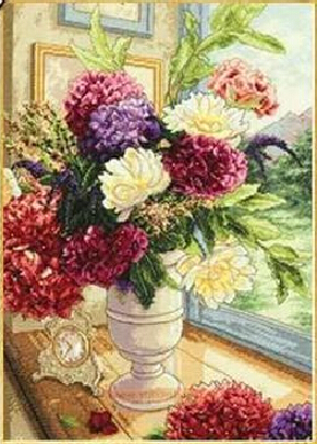 Top Quality Beautiful Lovely Counted Cross Stitch Kit Summer Bouquet Flower Flowers in Vase Dim 70-35328 ► Photo 1/1