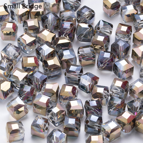 10mm Austria Diagonal Hole Cube Square Beads For Bracelet Making Women Diy Accessories Blue Glass Crystal Beads Wholesale X302 ► Photo 1/6