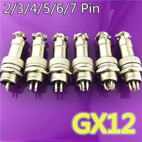 1set GX12 2/3/4/5/6/7 Pin Male + Female 12mm L88-93 Circular Aviation Socket Plug Wire Panel Connector with Plastic Cap Lid ► Photo 1/4