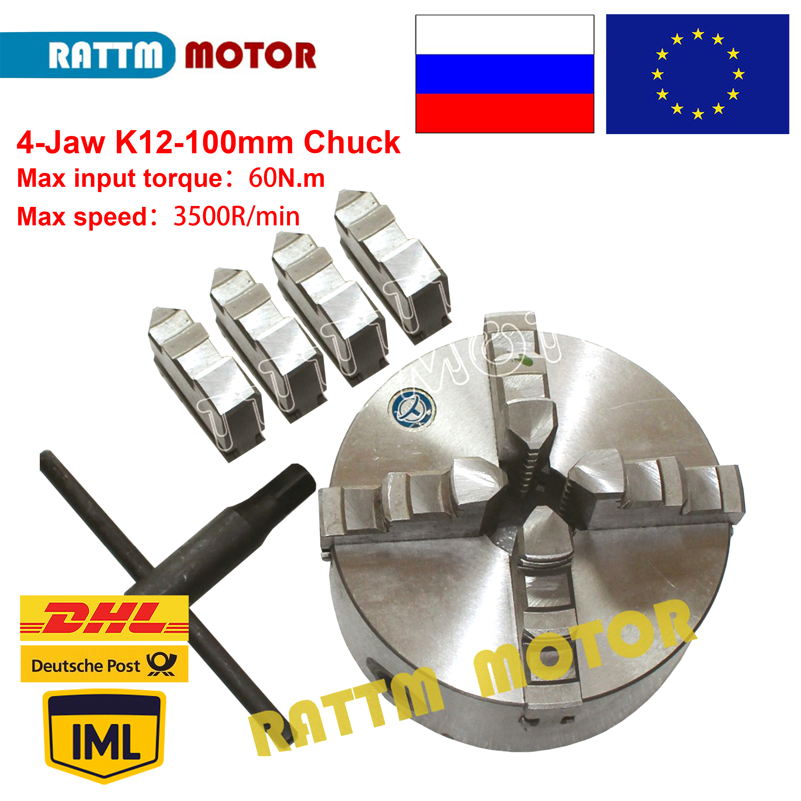 K12-100 K12 100mm 4  Self-Centering Jawed Chucks Metal for Lathe Milling 