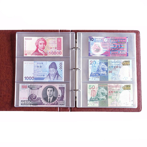 1 Album Pages 3 Pockets Money Bill Note Currency Holder PVC Collection 180x80mm Favorite book collection leaflet ► Photo 1/6