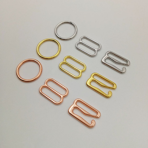Free shipping 100 pcs/lot Silver/Gold/Rose Gold bra o-rings sliders hooks lingerie adjuster underwear accessories ► Photo 1/5