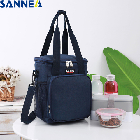 SANNE 9L New Fashion Design Lunch Bag Frosted fabric Portable Multifunction lunch Bag Thermal Food Insulated Cooler Lunch Box ► Photo 1/6
