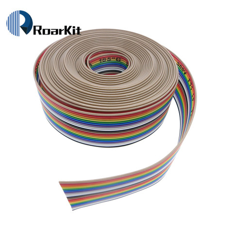 Ribbon cable 20 WAY Flat Color Rainbow Ribbon Cable wire Rainbow Cable 20P ribbon cable 1.27MM pitch 1meter/lot ► Photo 1/6