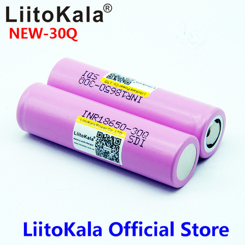 2PCS LiitoKala 100% Original 3.7V INR 18650 30Q 3000mAh Rechargeable Batteries For  18650 Battery High discharge ► Photo 1/6
