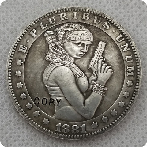 Hobo Nickel Coin Sexy belle 1881-CC Morgan Dollar COPY COIN-replica commemorative coins ► Photo 1/2