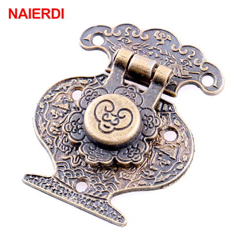 5PCS NAIERDI Antique Bronze Hasp Latch Jewelry Wooden Box Lock Mini Cabinet Buckle Case Locks Decorative Handle Hardware ► Photo 1/6