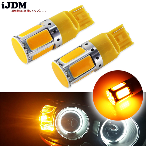 (2) No Resistor Need Amber Yellow 240-emitter COB LED 7440 T20 LED Bulbs For Front or Rear Turn Signal Lights (No Hyper Flash) ► Photo 1/6