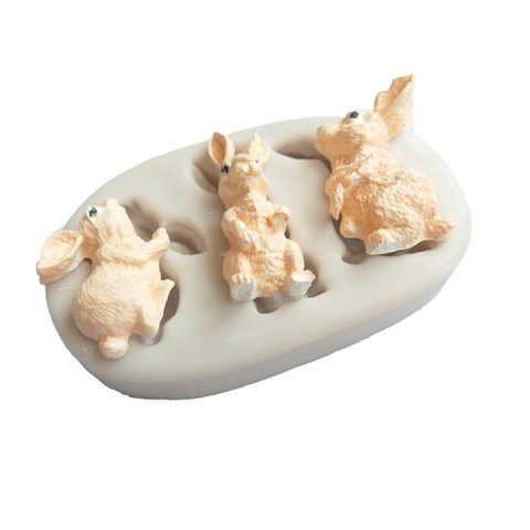Aouke Animal Rabbit Fondant Silicone Mold Decoration Tool Chocolate Mold Cake Gumpaste Mold Soft ceramics Kitchen Cooking Tools ► Photo 1/3