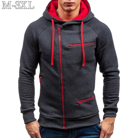 Men Hoodie Sweatshirt New Casual Solid Long Sleeve Mens Hoodies Slim Zipper Hooded Cardigan Sweatshirts Men Hoody Sweat Homme ► Photo 1/6