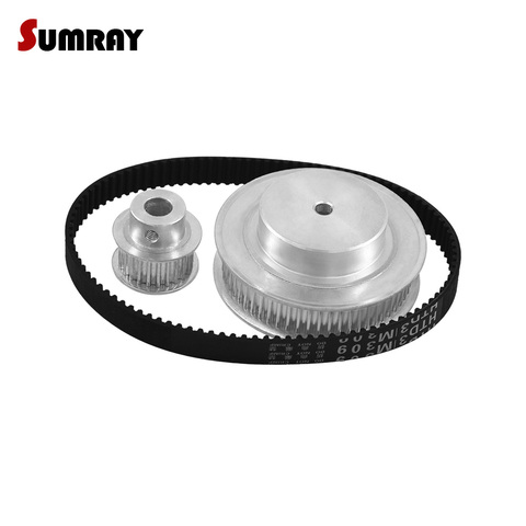 SUMRAY HTD3M Timing Pulley Belt Kit Reduction 1:3 3M 20T 60T Toothed Pulley Wheel  11mm Belt Width HTD3M-324 Motor Drive Belts ► Photo 1/1