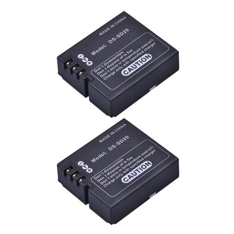 2Pcs DS-SD20 SD20 DS SD20 Batteries for AEE Magicam SD18 SD19 SD20 SD21 SD22 SD23 SD30 Rollei 3S Action Sports Cameras ► Photo 1/5