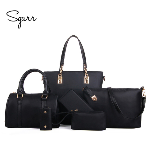 SGARR Luxury Women Handbag Shoulder Bags Fashion Nylon 6 Pieces Sets Composite Bags Large Capacity Tote Bag For Women Clutch ► Photo 1/6