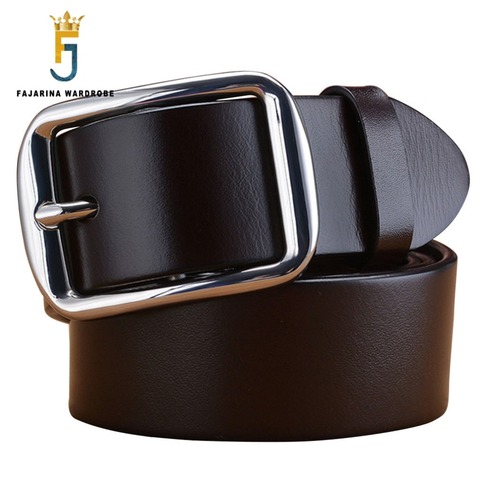 FAJARINA Mens Top Quality 100% Genuine Leather Retro Styles Stainless Steel Pin Buckle Belts Men 3.8cm Wide Accessories N17FJ255 ► Photo 1/6